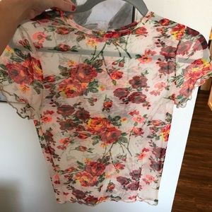 Floral see-through shirt